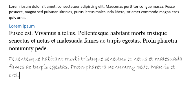 Clearing the formatting