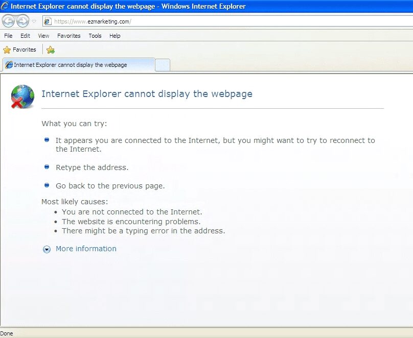 Internet Explorer error