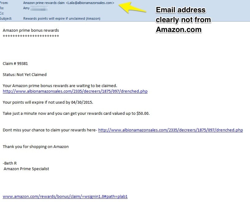 phishing example