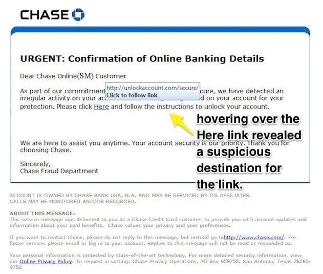 phishing example